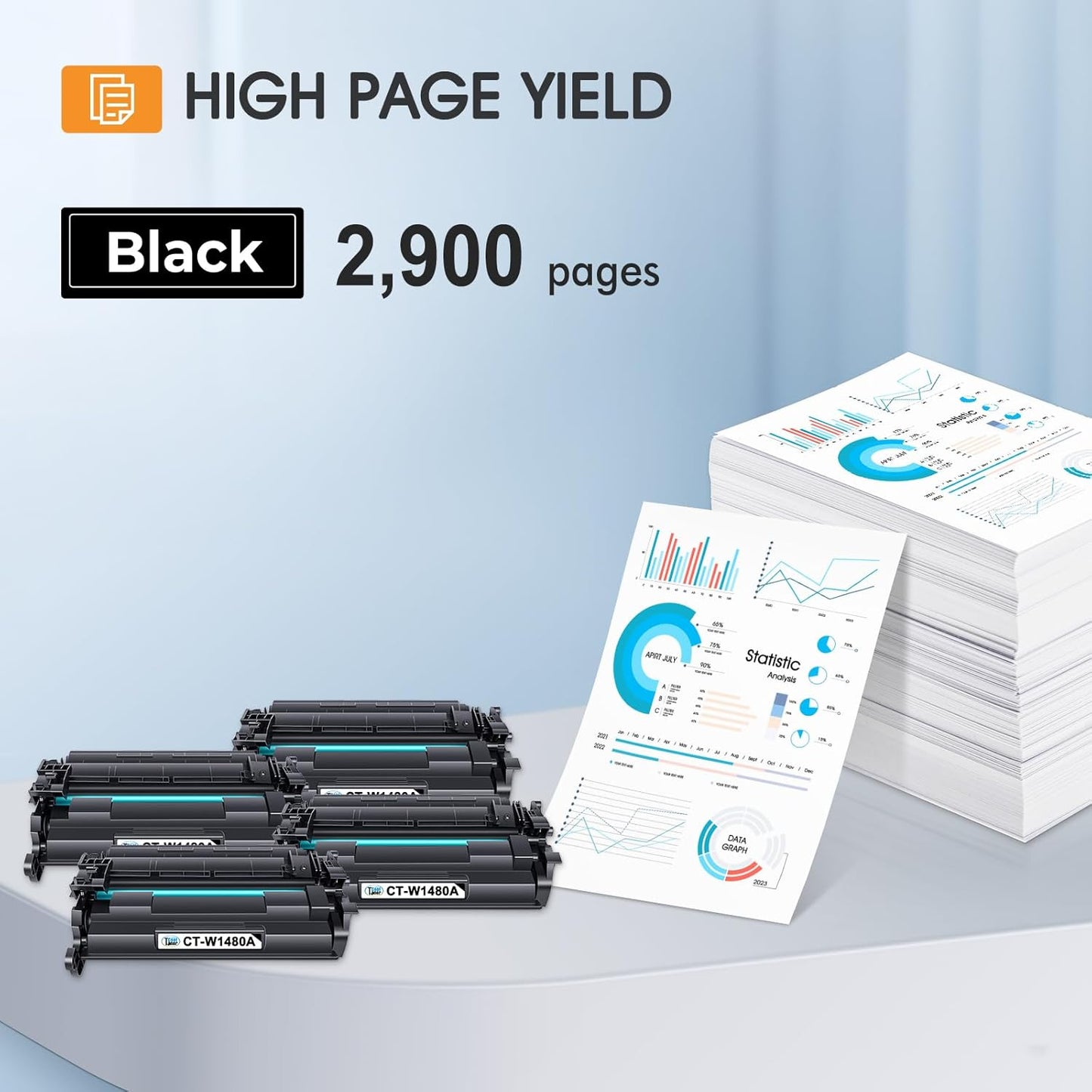 148A W1480A Toner Cartridge Black Compatible Replacement for HP 148A 148X W1480A W1480X for HP Laserjet MFP 4101fdw 4101fdn Pro 4001dw 4001dn 4001n Printer Ink (4 Pack)