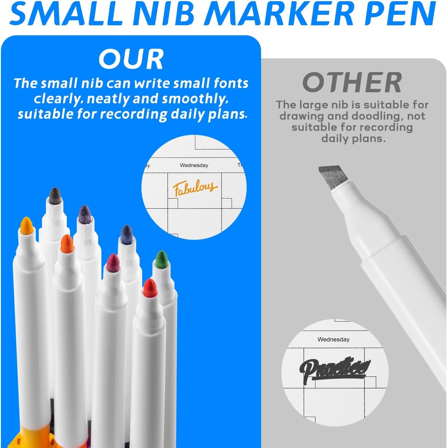 Dry Erase Calendar Whiteboard, 17" x 13" Magnetic Whiteboard Cork Board Combo, Reusable Monthly Planner with 8 Markers, Eraser, Magnets and Pushpins, Hanging Dry Erase Board for Home, School - White