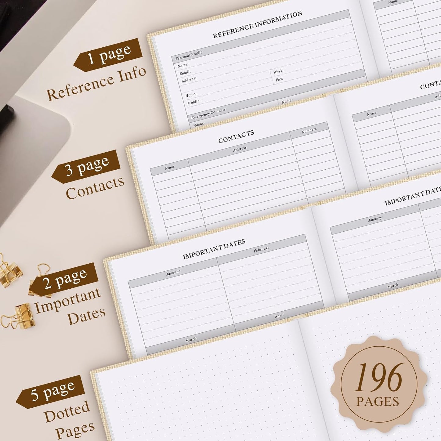 Lanpn Undated Daily Planner Hourly Schedule Notebook, 196 Pages 2 Page per Day To Do List Notebook Notepad Appointment Work Planner, Hardcover Daily Journal Organizer Book For Women 7.7" x 9.3" Green