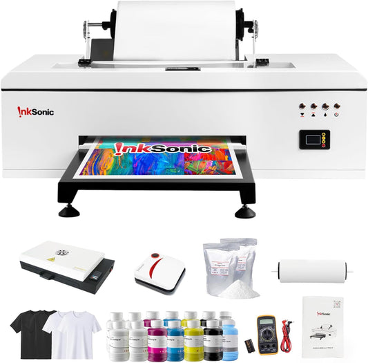 InkSonic R1390 DTF Printer Machine, A3 T Shirt Printing Machine with Oven, 13" DTF Printer Bundles, Direct to Film Heat Transfer, T-Shirt Maker for Clothes Design, Custom Garment Printing