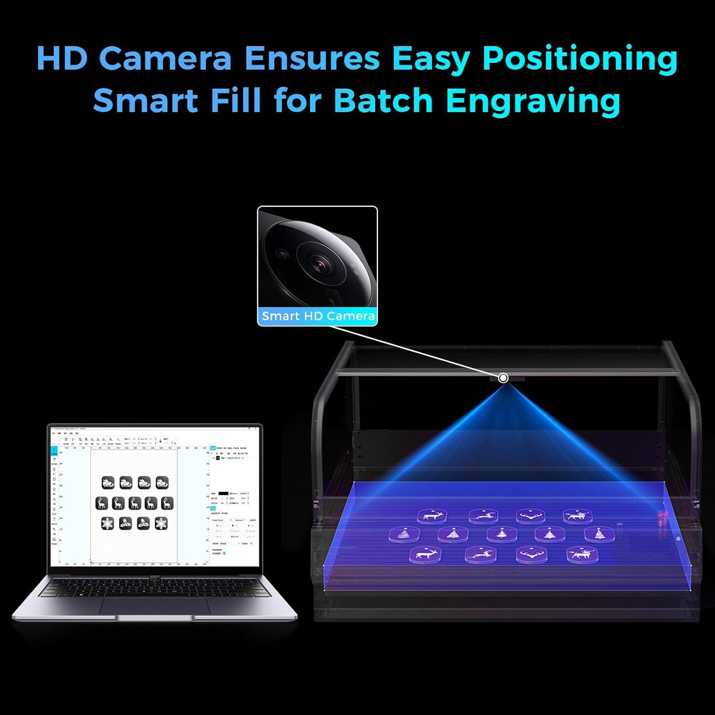 Creality Laser Engraver Faclon2 Pro S 40W Desktop Diode Laser Cutter and Engraver Machine with Enclosure,Smart Camera,Air Assist,Engraving Machine for Wood Acrylic Leather Stone Metal