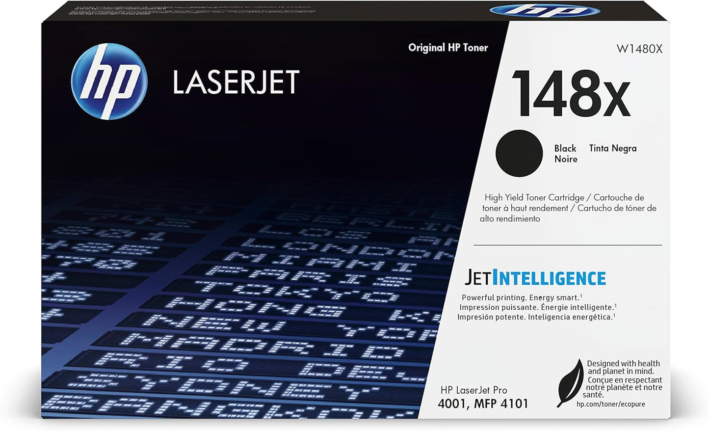 HP Original 148X Black Laserjet Toner Cartridge | This Cartridge Works Laserjet Pro 4001, MFP 4101 | W1480X, Black