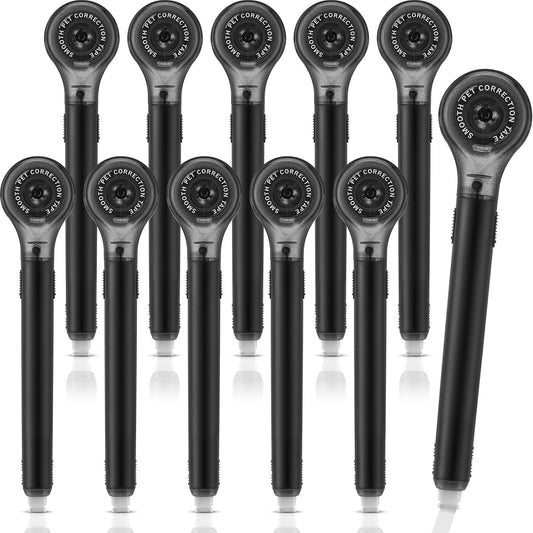 10 Pack Correction Tape Pen Correctional Ink Tape Push Pull Protective, Easy to Use Applicator for School Office Supplies, 0.2 x 236 Inch(Black Color)