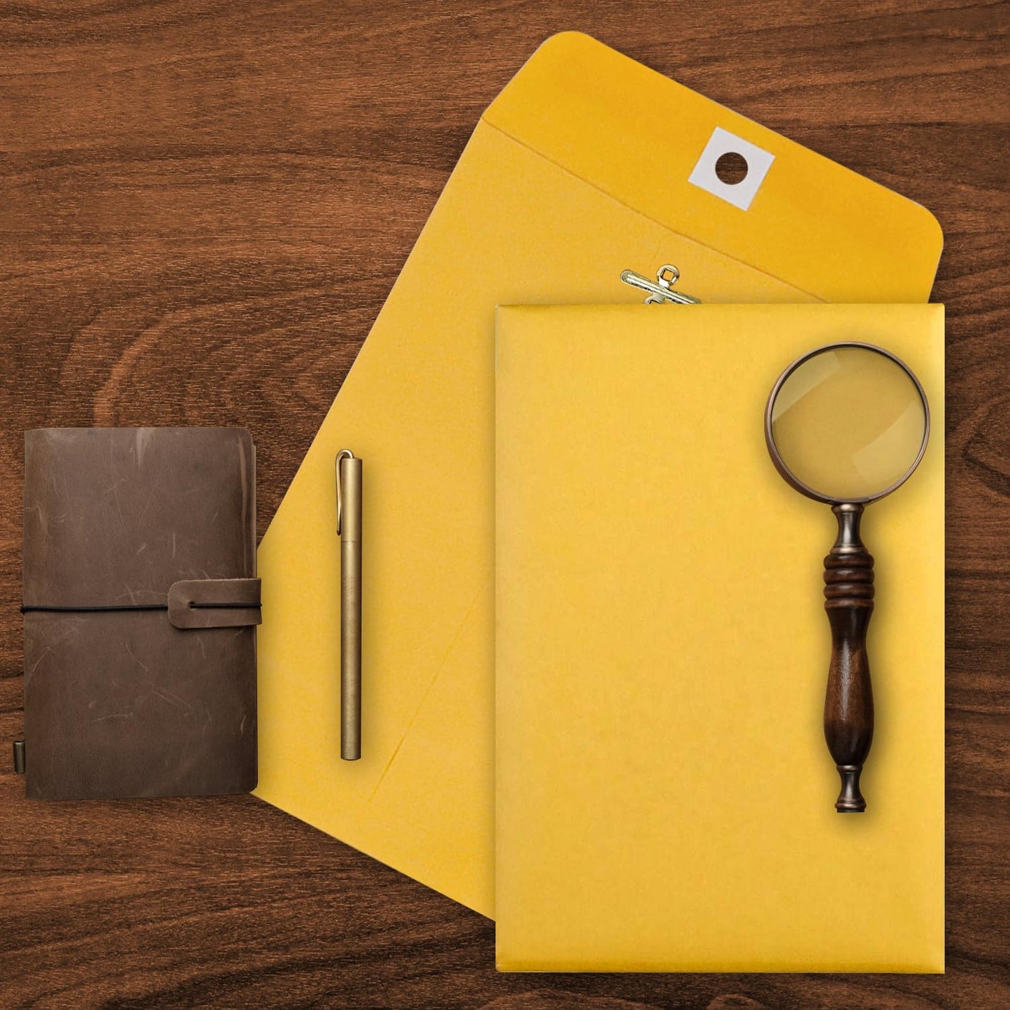 6” x 9” Clasp Envelopes with Gummed Seal Brown Kraft Catalog Envelopes Clasp Mailing Envelopes for Home, Office, Business 28 lb Kraft Paper,Pack of 50