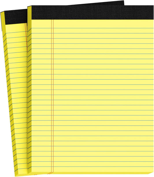 Legal Pads 8.5 X11, Narrow Ruled Notepads, 2 Pack, 50 Sheet/Pad, Yellow Legal Pads, Tear Off Notepad, Perforated Writing Pad, Notebook Paper College Ruled, Notepads for Office Home School, Notepad