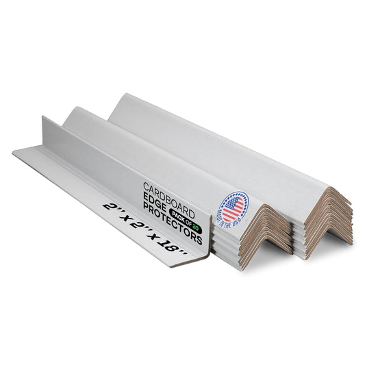 IDL Packaging 2” x 2” x 18” Cardboard Edge Protector (Pack of 20) - Corner Protectors for Shipping, Storage, & Moving – Reinforced Corner Guard Protection for Pallets, Wall Corners, & Furniture