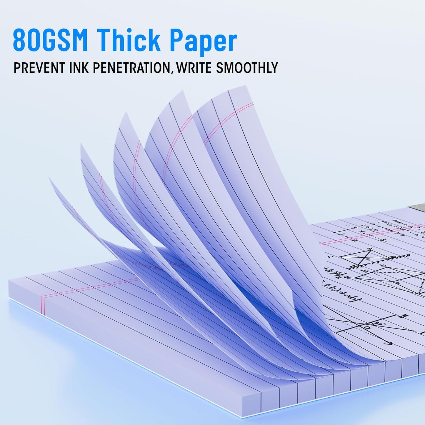 6pcs Legal Pads 8.5 x 11, Notepads 8.5 x 11 Inch, Color Note Pads Clear Print Writing Pads of Paper, Memo Pads , Perforate Legal Notepads Paper , Wide Ruled Lined with Sturdy Back,30 Sheets/Pack