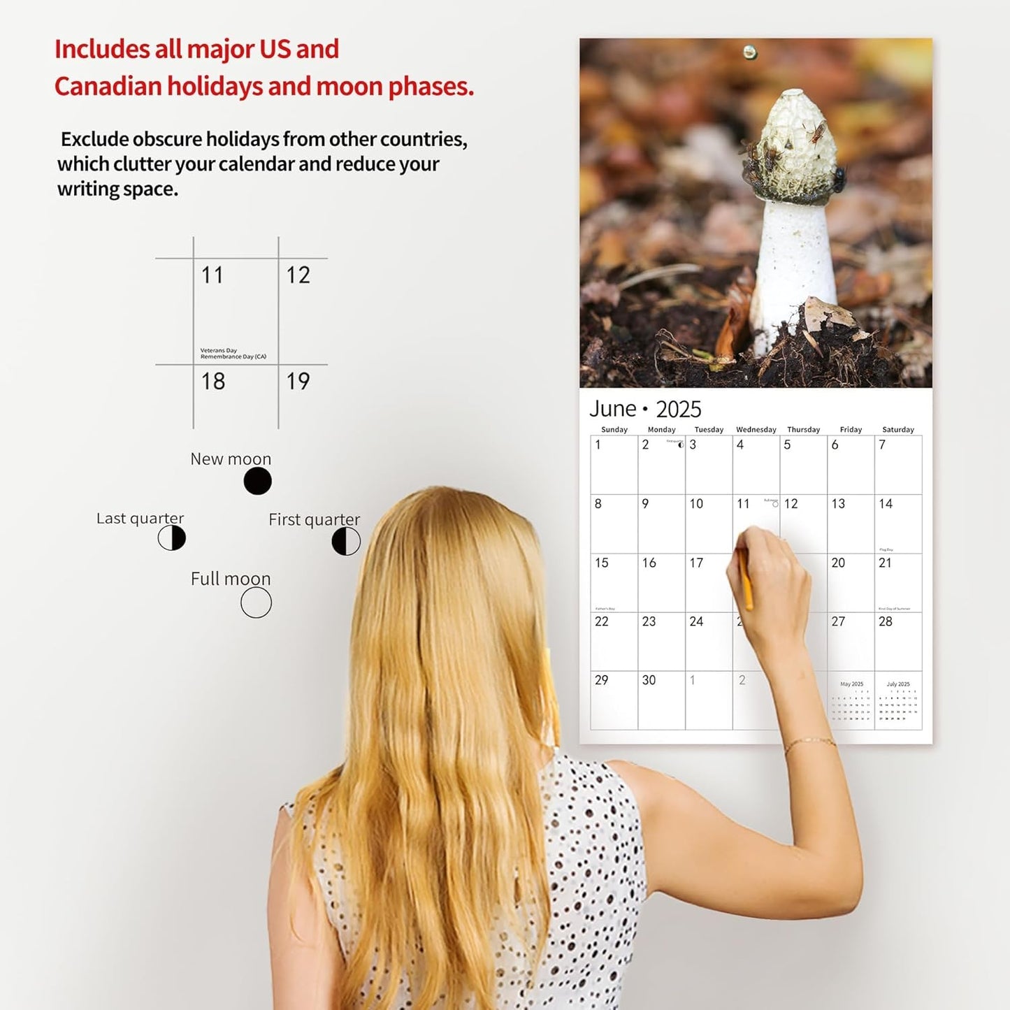 2025 Wall Calendar Funny Natures Dongs, January 2025 - December 2025, Funny Gag Gift for Adults, White Elephant Gift, 12 Months Organizer with D'ck Pics Nature Photos, 12" x 24" Opened