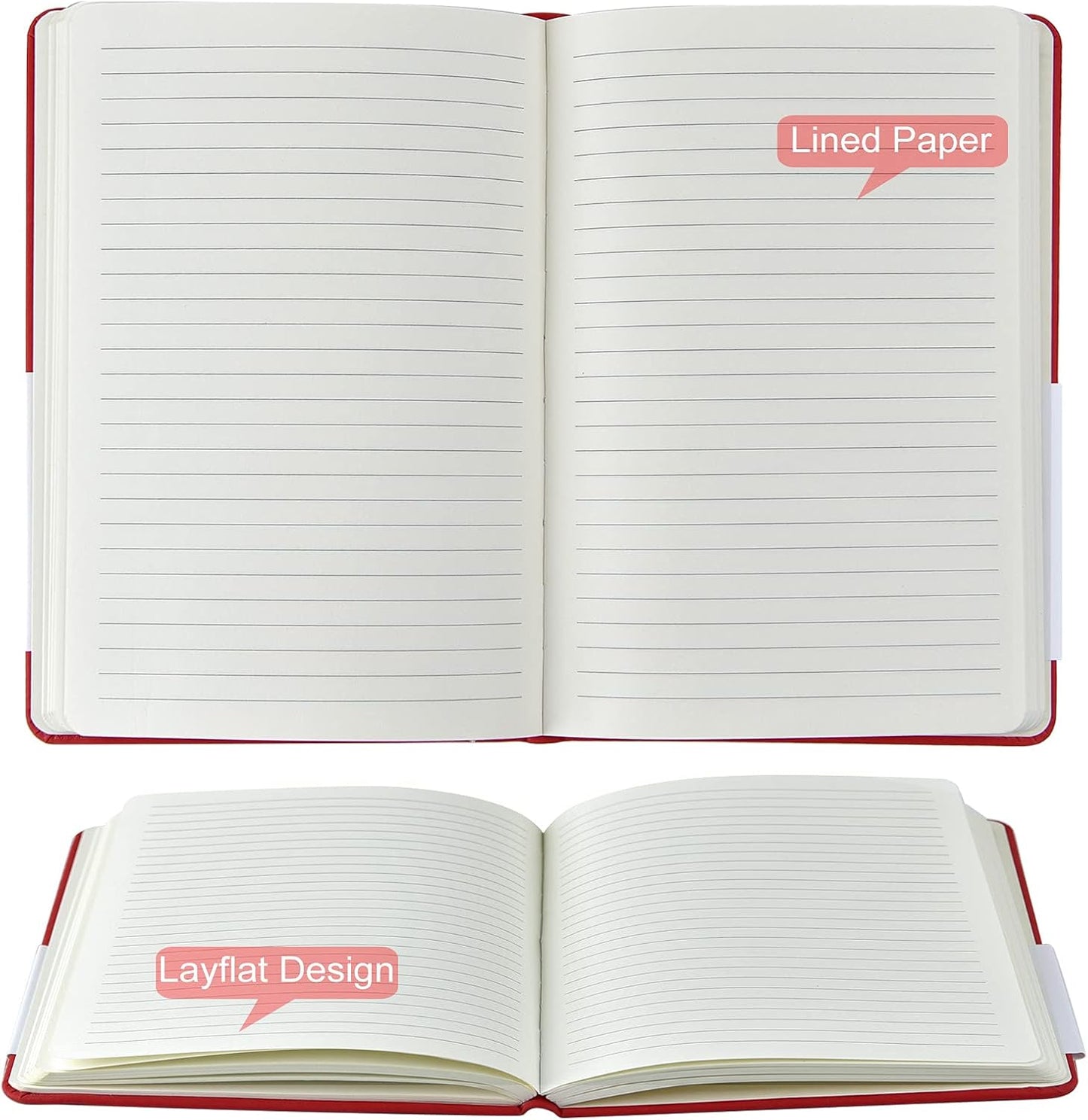 Coopay 24 Pack A5 Journal Notebooks Bulk, 160 Pages, 100GSM Thick Paper, 8.3 x 5.5 inch Hardcover Lined Leather Journals for Writing Office School Business,Bulk Notebook for Work Men Women(6 Colors)