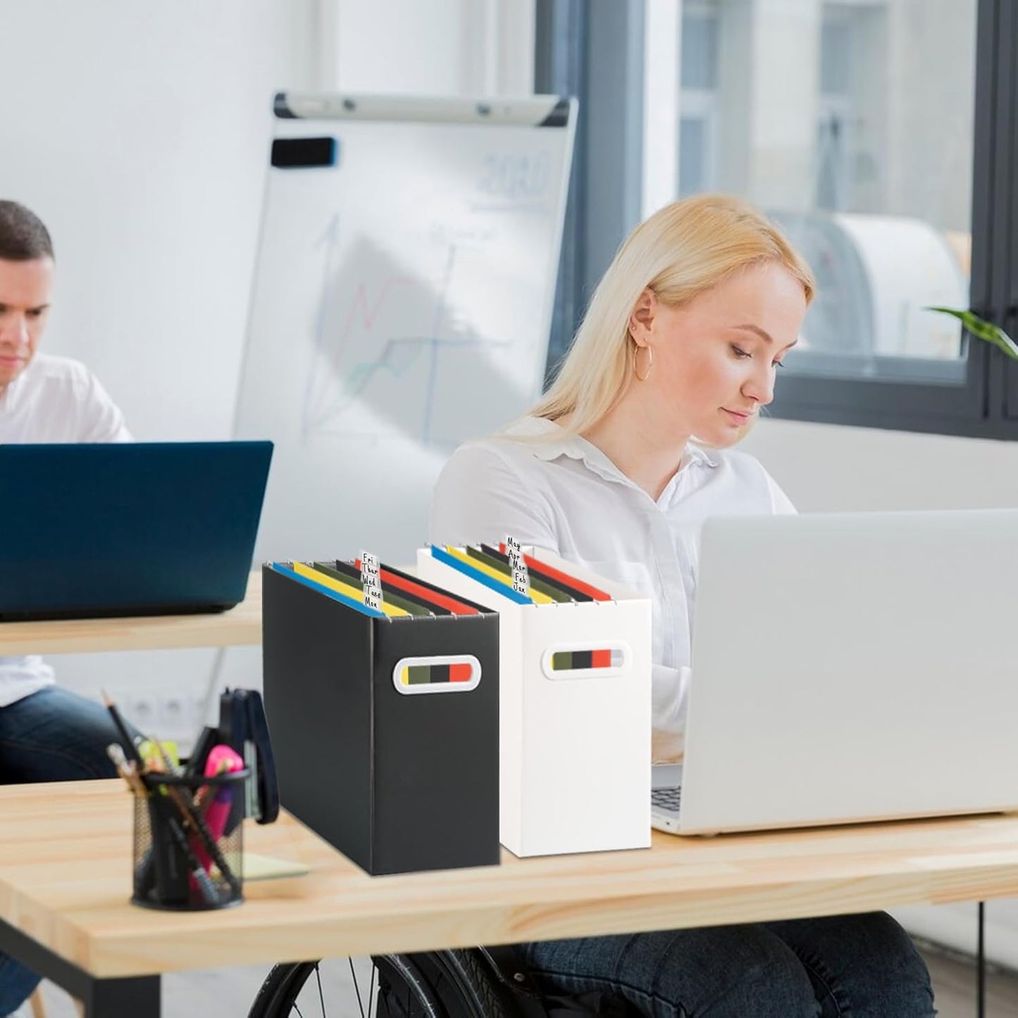 Black Hanging File Folders,25 Packs Letter Size File Folder,Designed for Bulky Files,Filing Cabinet,1/5 Adjustable Tabs for Office,School,Home