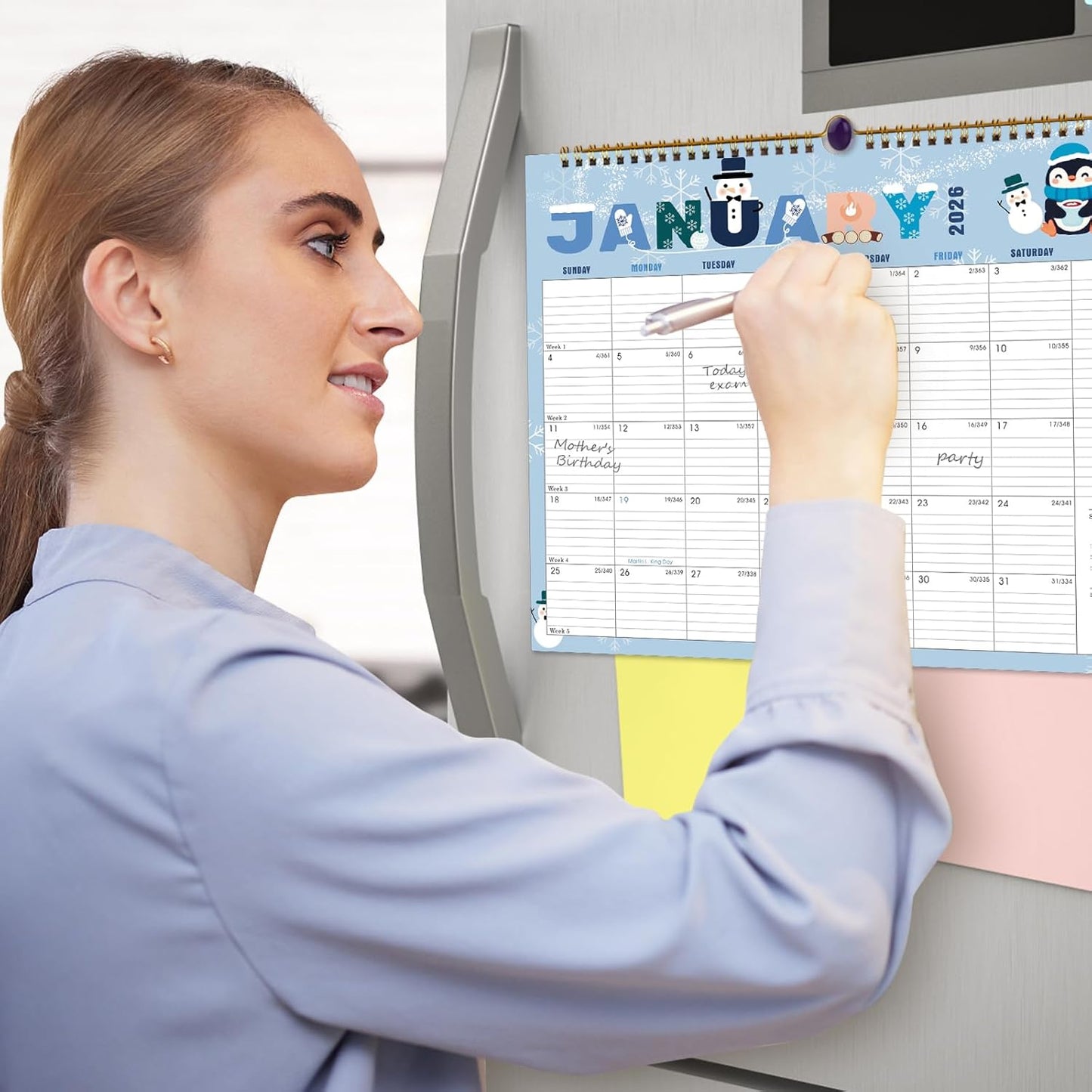 Lbylyhxc Calendar 2026 - 18 Monthly Wall Calendar 2025-2026 from July 2025 to December 2026, 14.8 x 11.5 Inches.Thick Paper includes major holidays and dedicated space for notes and important dates (Calendar 2025-2026 festivals)