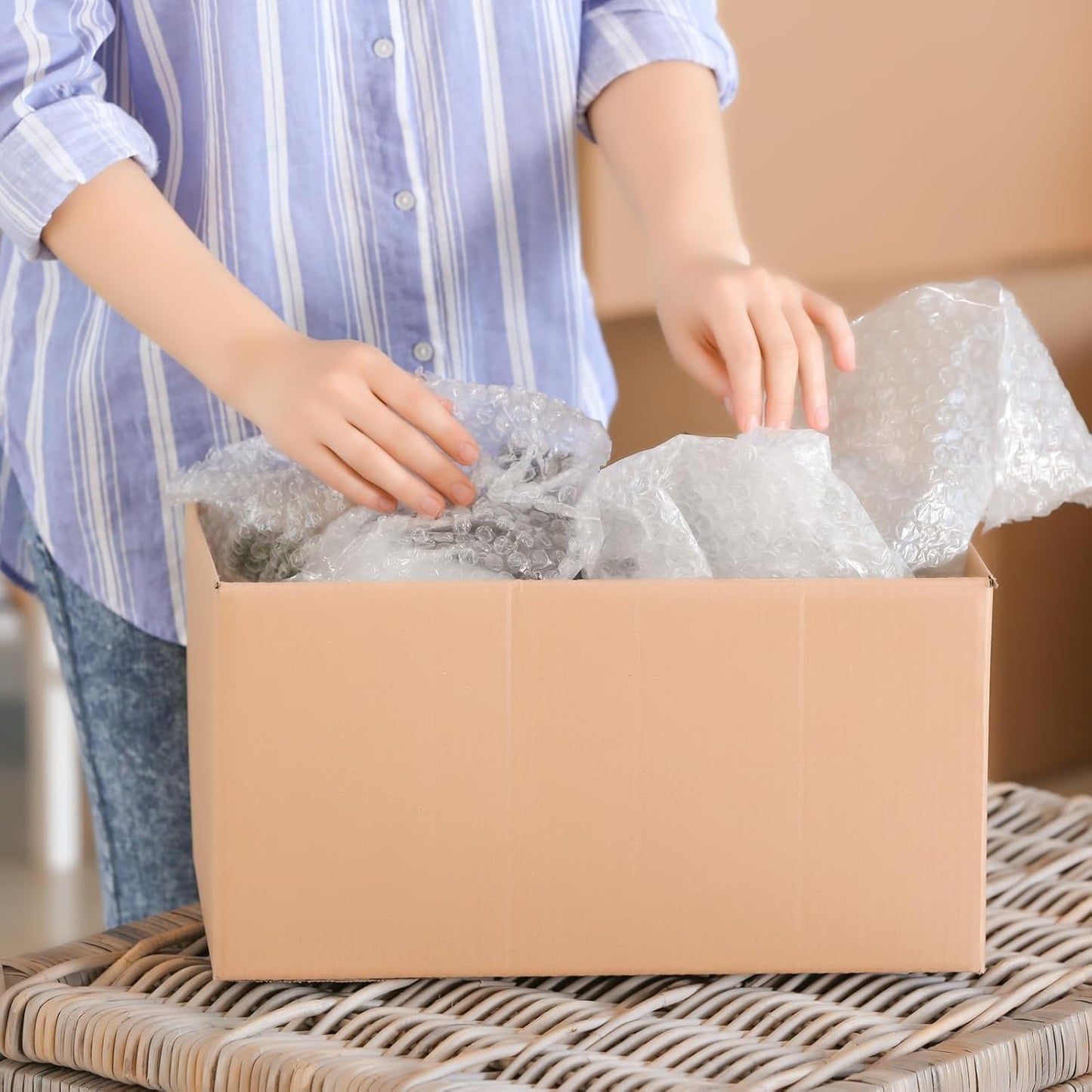 Metronic Bubble Cushioning Wrap 9 Pack 16 Inch x 324 FT, Dense Bubble Packing Air Wrap Clear Bubble Packing Roll for Shipping and Moving Supplies, Perforated Every 12"