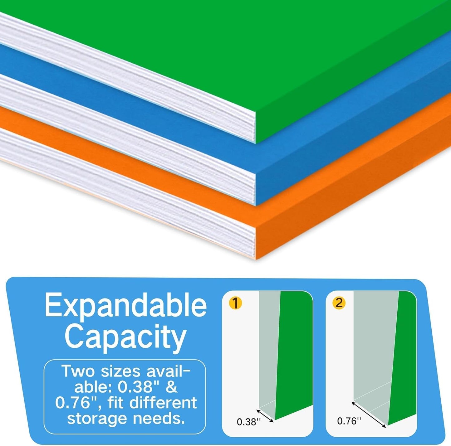 Letter Size File Folders – 1/3-Cut Tab, Durable Colored File Folders for Home, Office, and School Organization, 30-Pack