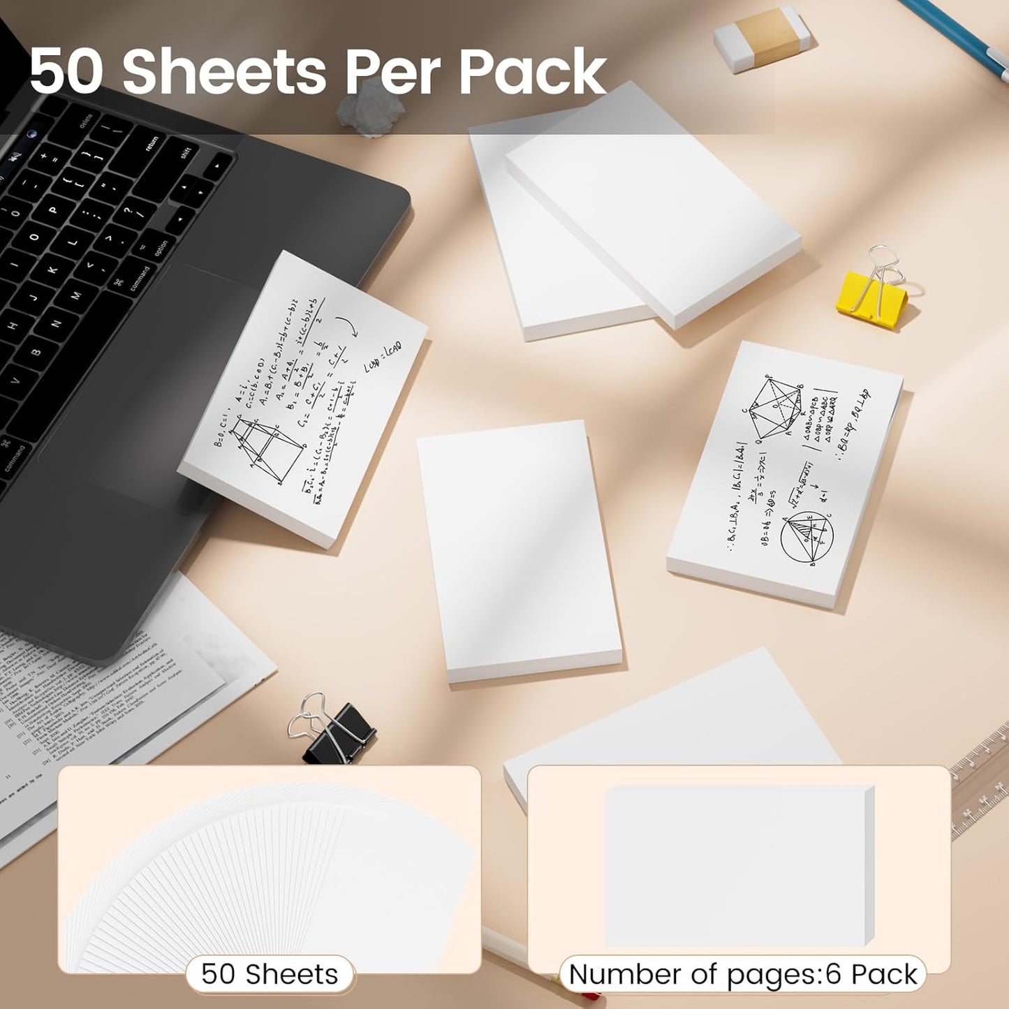 Index Cards 3x5 Inch, 300sheets, Flash Cards, Blank White Note Cards Paper For Studying, Schools Supplies, College, Office And Home Organization, Note Taking Supplies