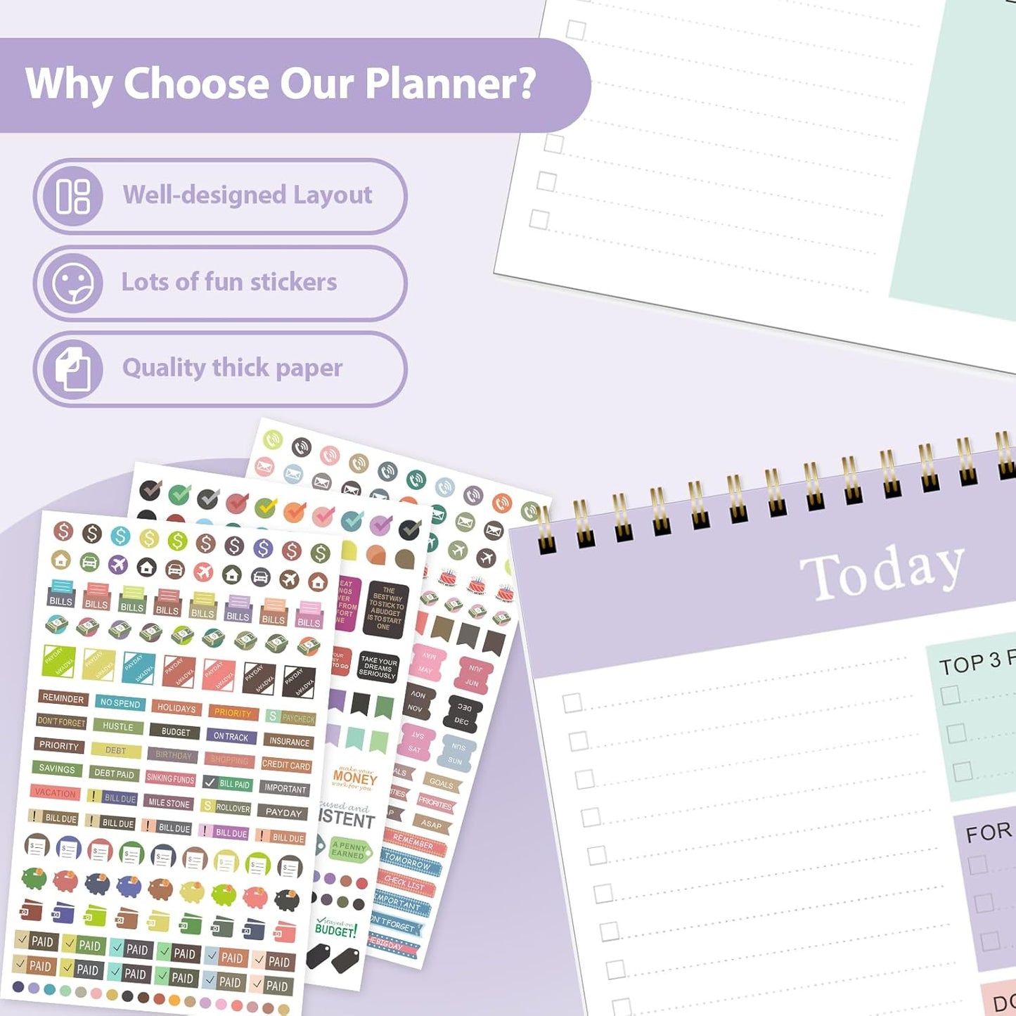 Weekly To Do List Notepad, Undated Planner with 52 Sheets (6.5''x8.9''), Desk Weekly Planner for Women & Man, Home School & Work