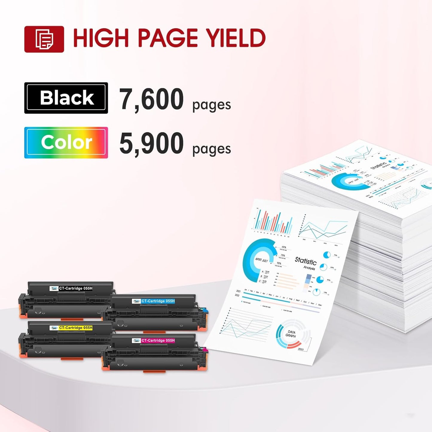 055H Toner Cartridge Set High Yield Compatible Replacement for Canon 055H 055 for Canon Color ImageCLASS MF743Cdw MF741Cdw MF743 MF741 MF746Cdw MF740C MF745Cdw LBP664Cdw Printer Ink (K/C/M/Y, 4-Pack)