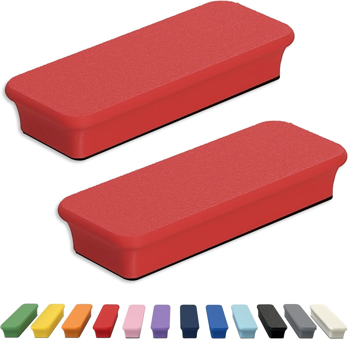 Glassboard Studio Mega Magnets - Neodymium - Heavy Duty, Colorful, Ergonomic, Ideal for Crafting, Quilting, and as Magnetic Knife Holders (2, Cherry Red Bar)