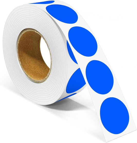 1 Inch Round Color Coding Labels, 1000 PCS Per Roll Blue Color Coded Dot Stickers, Round Color Dot Labels for Organizing, Filing, and Storage