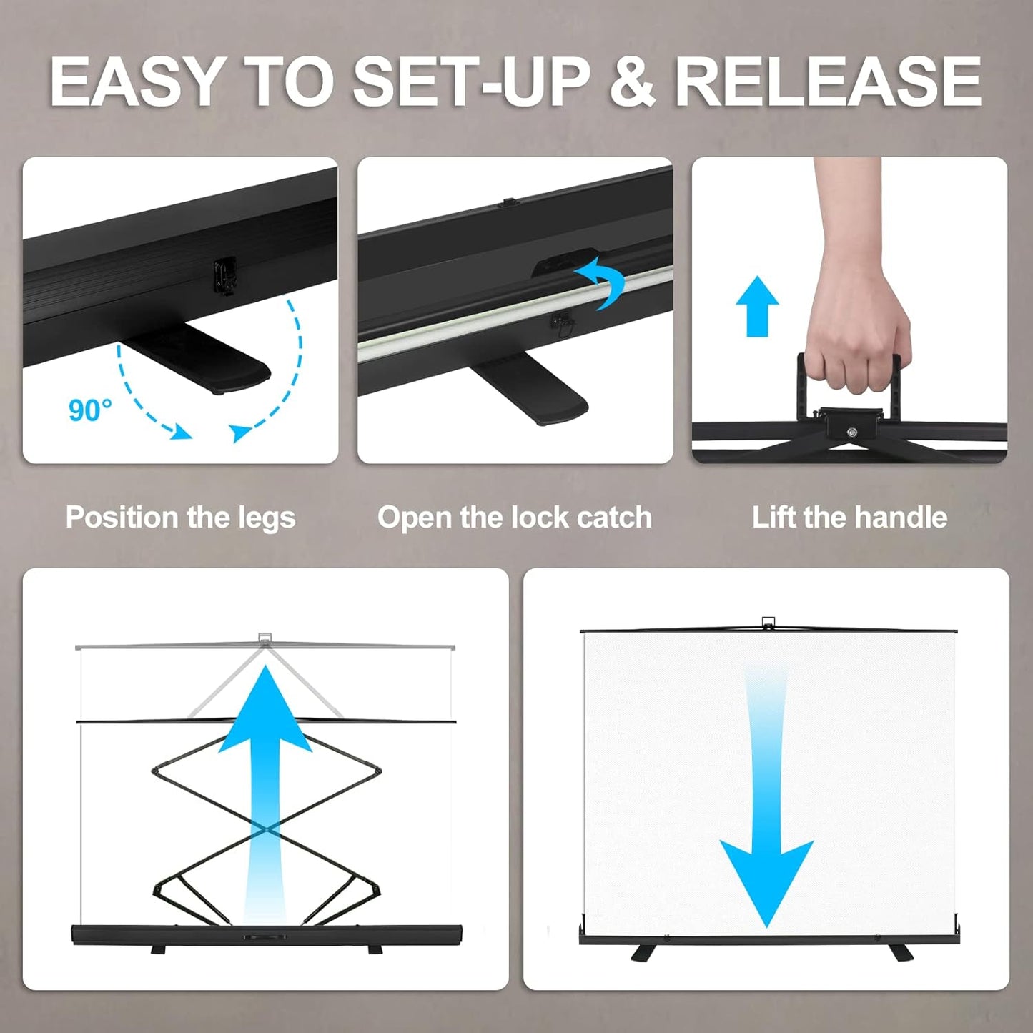 EMART 77x92in Collapsible Chromakey Panel White Screen for Photo Backdrop Video Studio,Portable Pull Up,Solid Aluminium Base Wrinkle-Resistant Fabric,Auto-Locking Air Cushion Frame