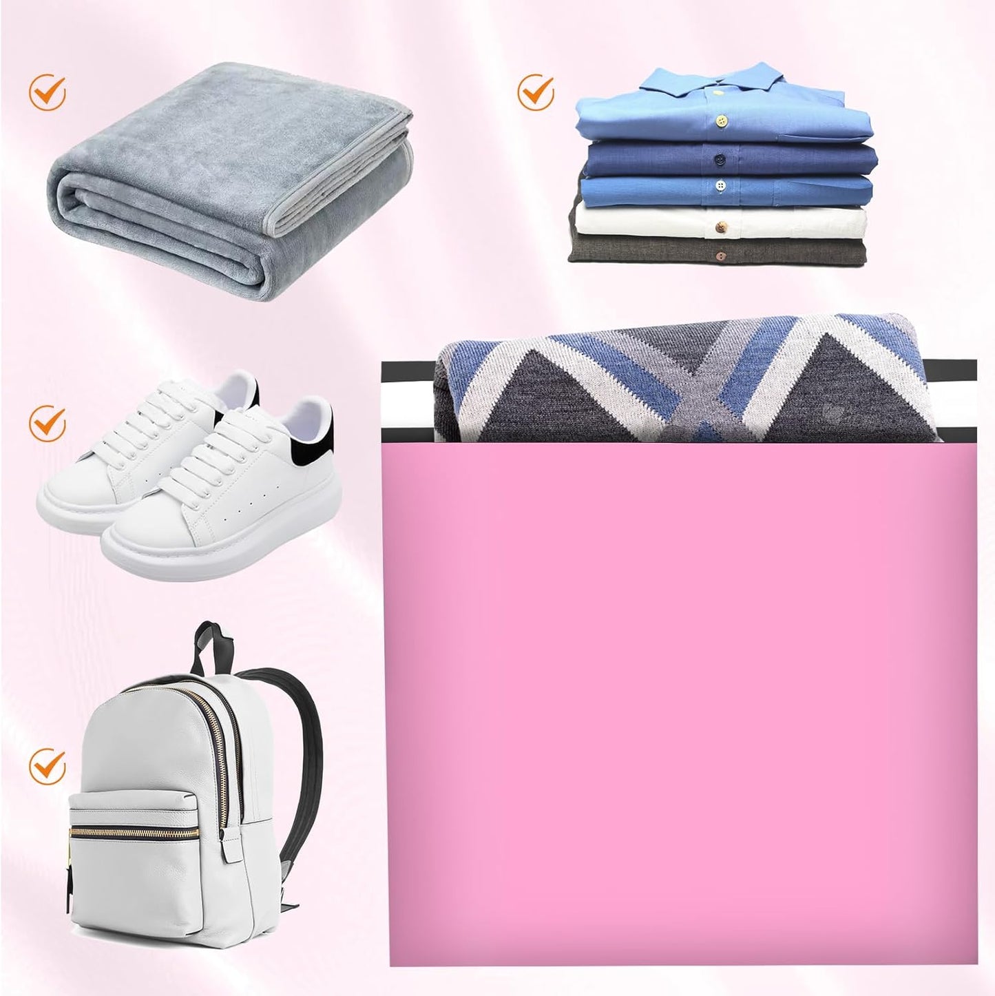 Large Poly Mailers 24x24 Inch 50 Pcs, Extra Large Shipping Bags for Clothing with Self-Sealing Tear-Resistant, Waterproof Poly Bags, Mailing Envelopes for Small Business (Pink)