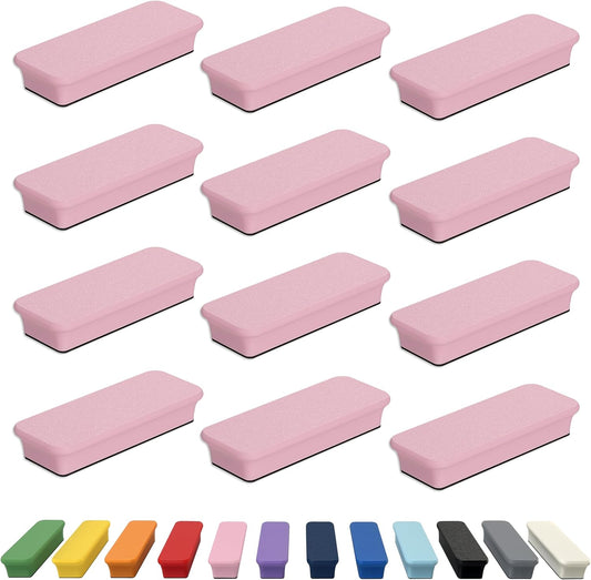 Glassboard Studio Mega Magnets - Neodymium - Heavy Duty, Colorful, Ergonomic, Ideal for Crafting, Quilting, and as Magnetic Knife Holders (12, Blush Pink Bar)