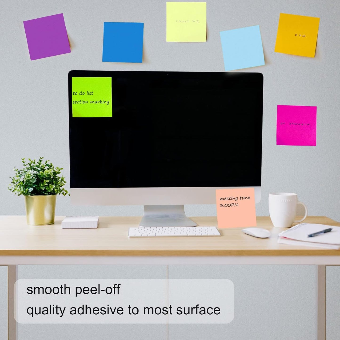 48 Pack 3840 Sheets Pop Up Sticky Notes 3X3 in Bright Color Self Sticky Note Pads Colorful Post Stickies for Office Home School Meeting, 80 Sheets/pad