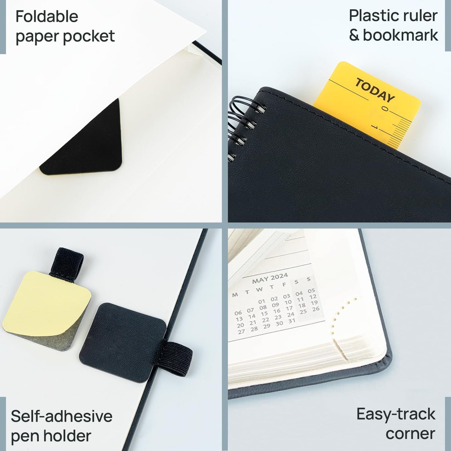 POPRUN 2026 Planner (Large - 8.5" x 10.5") with Hourly Schedule, Vertical Layout - 2026 Weekly Calendar (Jan. 2026 - Dec.2026) for Time Management, Monthly Tabs, Spiral Bound, Soft Cover - Purple