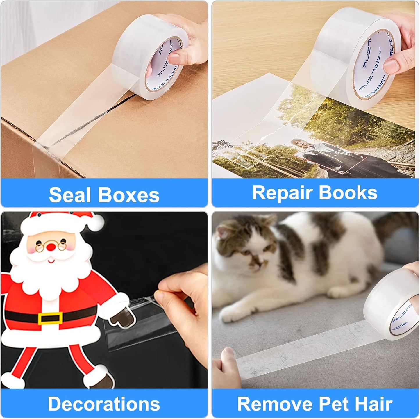 JARLINK Clear Packing Tape (24 Rolls), Heavy Duty Packaging Tape for Shipping Packaging Moving Sealing, 2.7mil Thick, 1.88 inches Wide, 60 Yards Per Roll, 1440 Total Yards