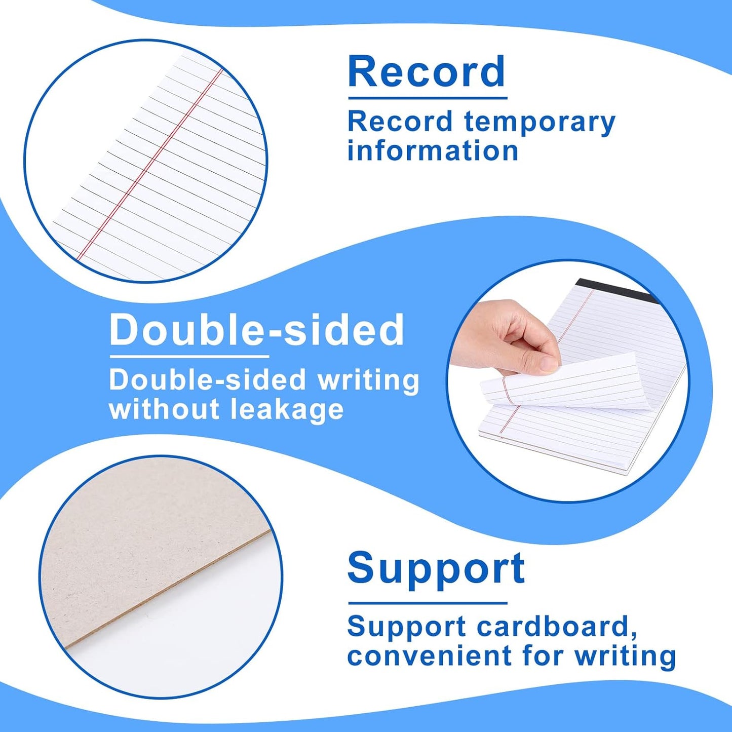 Gueevin 100 Pcs Legal Pads 5x8 Inch Note Pads Lined Small Notepads Bulk Wide Ruled Writing Paper 5 x 8 Mini Notebook for School, College, Office, Classroom Supplies, 40 Sheets (White)