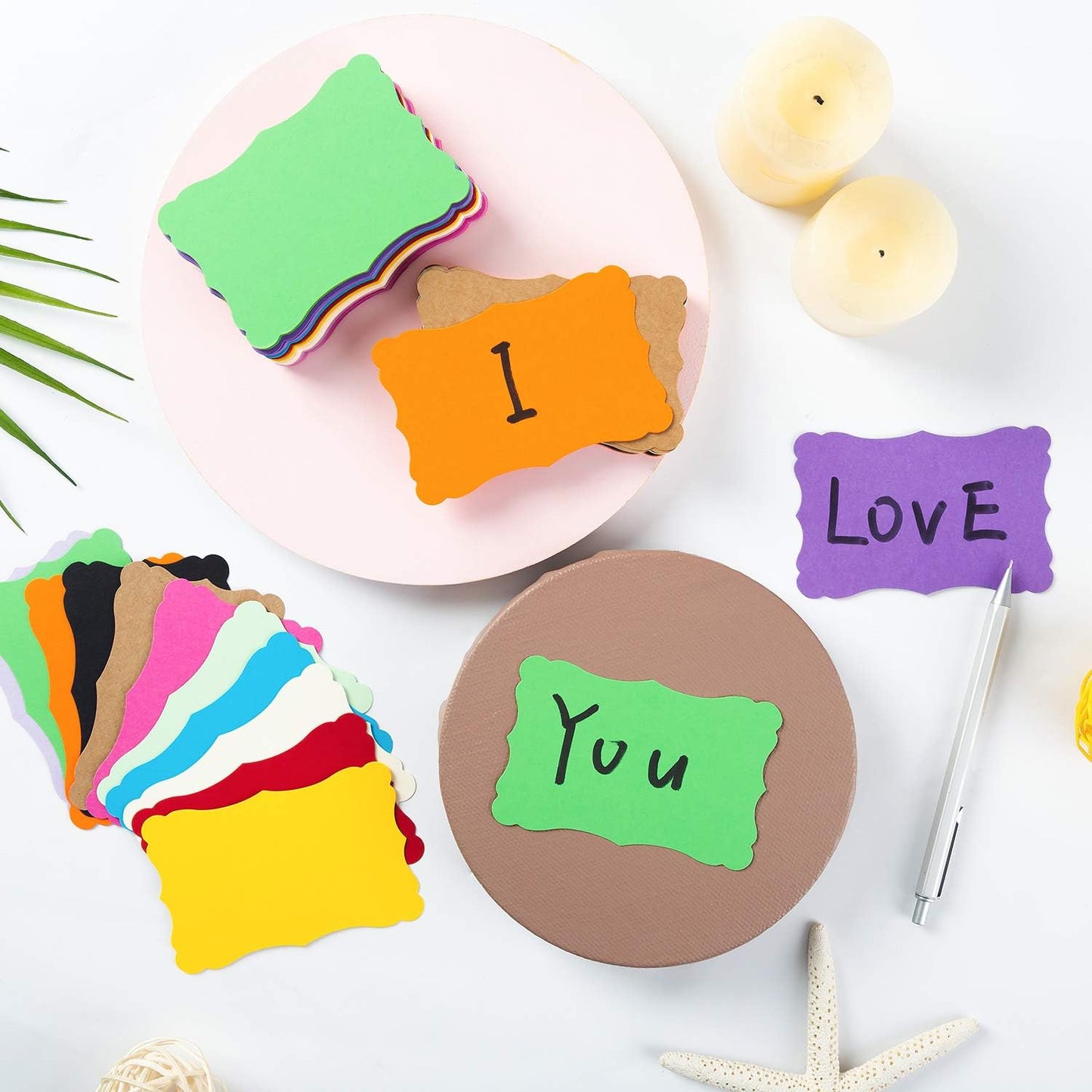 120 Pieces Small Mini Vintage Assorted Colors Blank Note Cards Gift Word Card for Business Cards (12 Colors, 3.66x 2.36 inches)