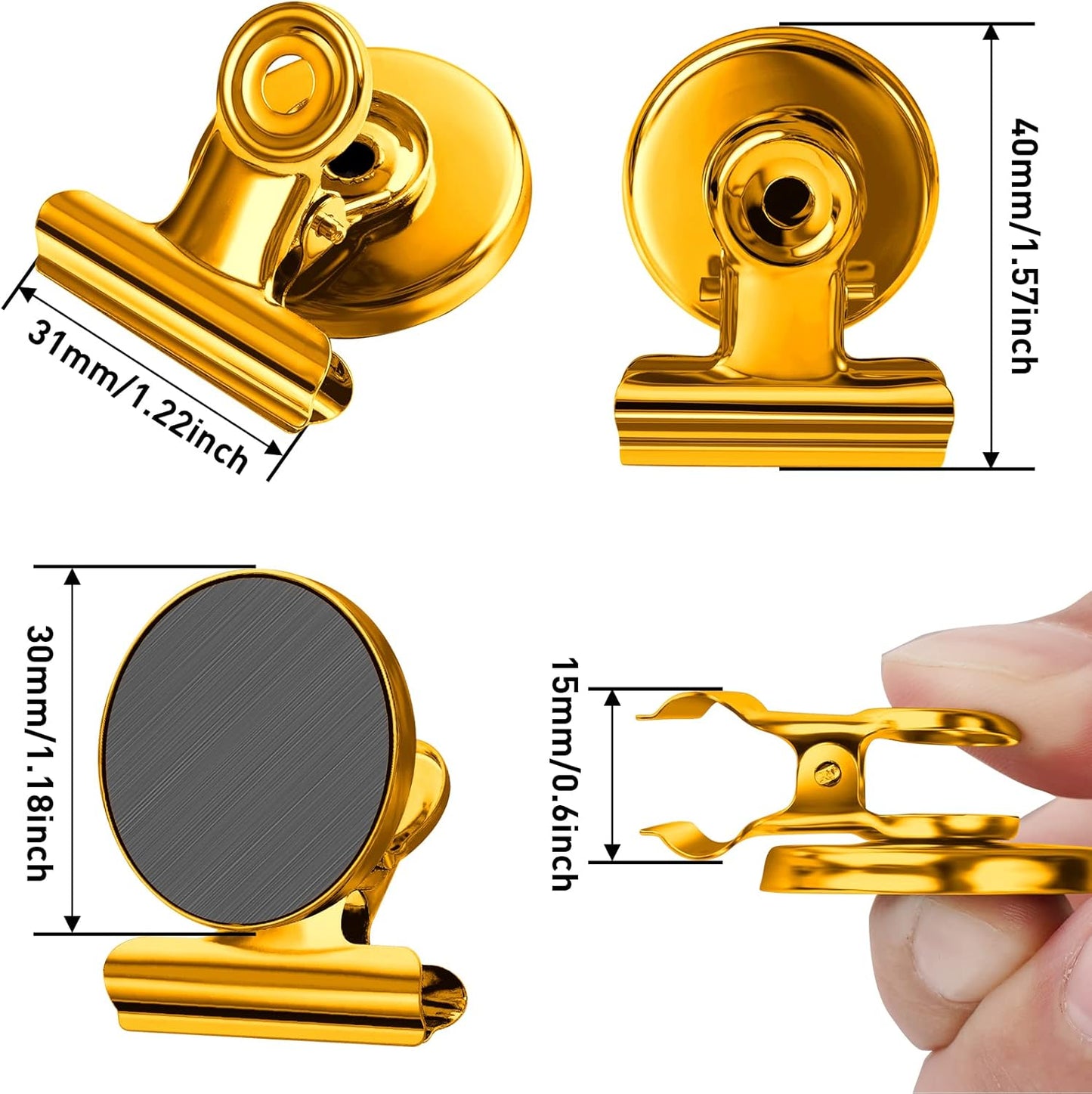 FINDMAG 20Pack Colorful Fridge Magnets, Refrigerator Metal Magnets Clips, Strong Magnetic Clip for Fridge, Scratch Free Clip Magnets for Whiteboard, Office, Classrooms, Cruise Cabins, Kitchen