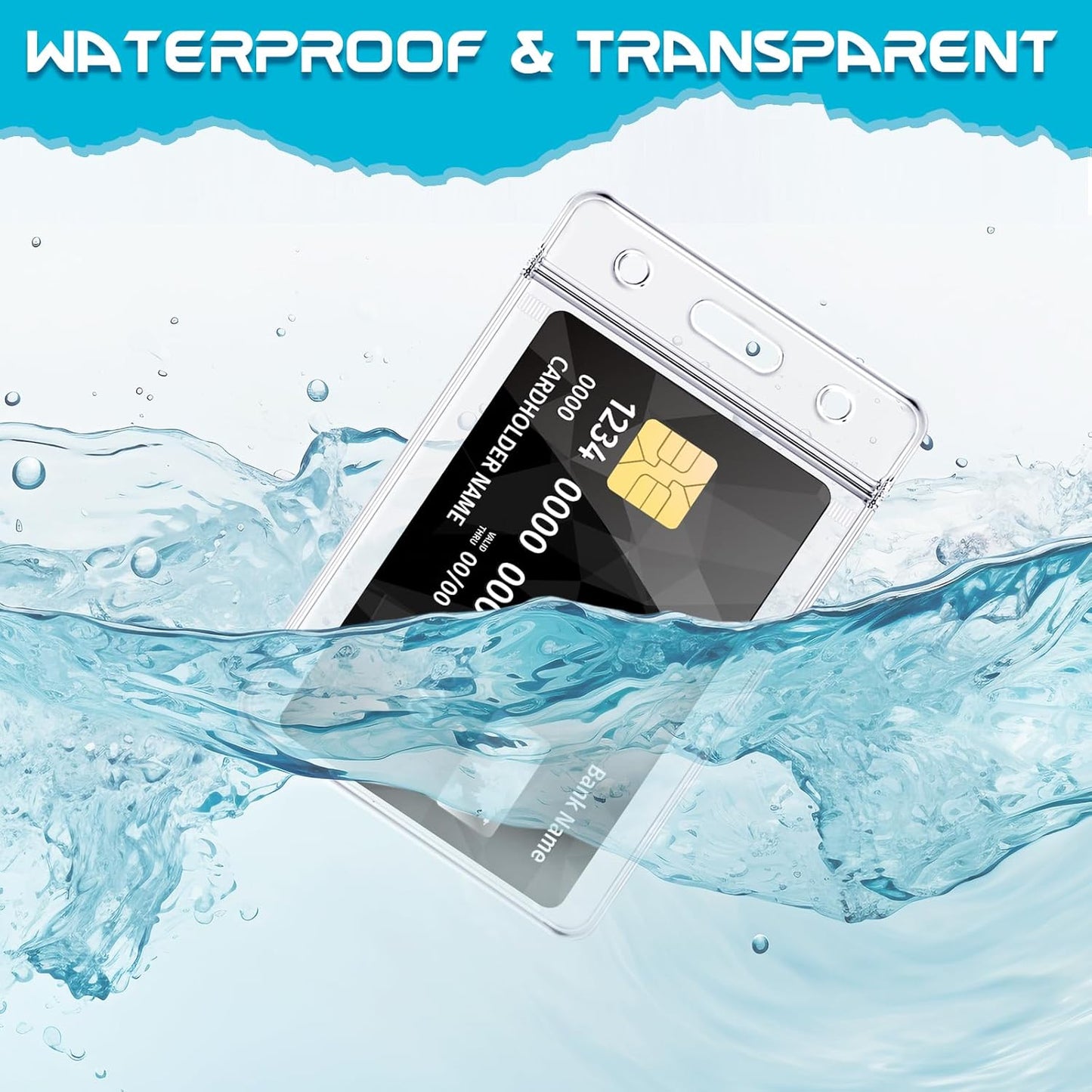 100 Pack Vertical ID Badge Holders Clear Plastic Waterproof Card Holder Resealable for Office Worker Teacher Nurse