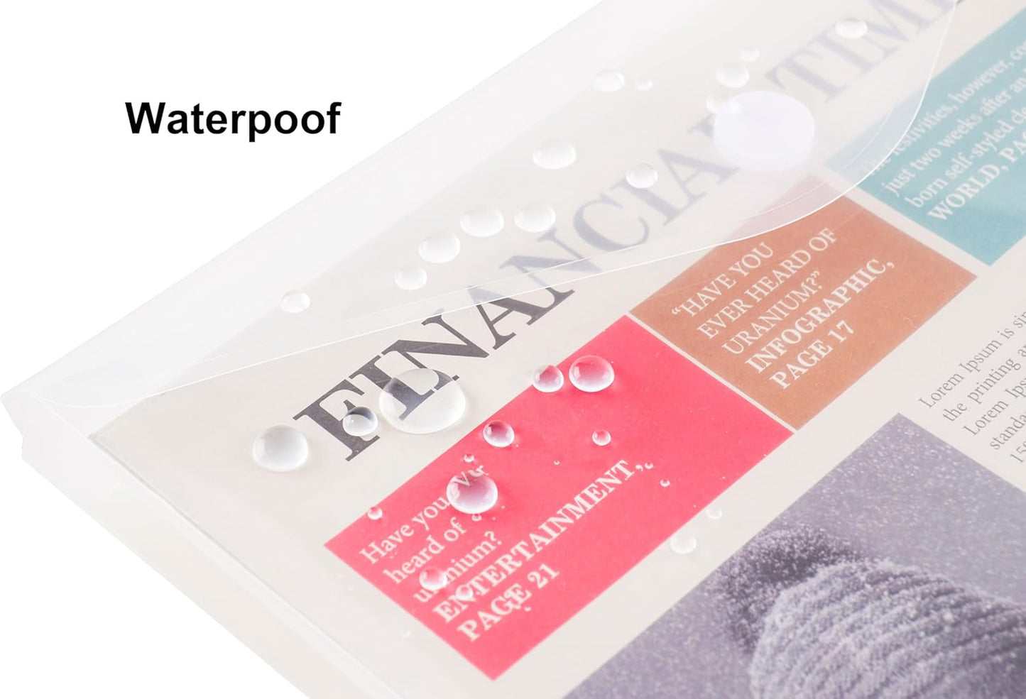 8.5 x 11 Letter Sized Clear Plastic Envelopes with Expanding Gusset Document File Storage Holder 10 Pack Hook Loop Closure