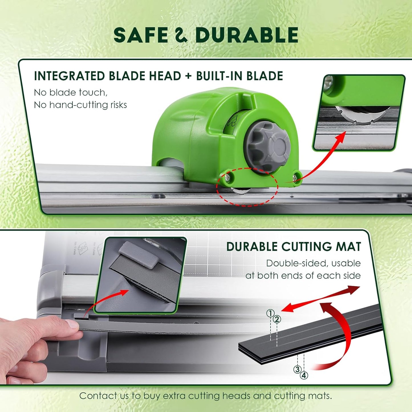 CGOLDENWALL 4-in-1 A4 Rotary Paper Cutter with 4 Blades, for Craft DIY, 12 Sheets, Straight/Perforated/Wavy/Creasing Line, 12.6" Cutting Length, for Photos Tickets Invitations Cards