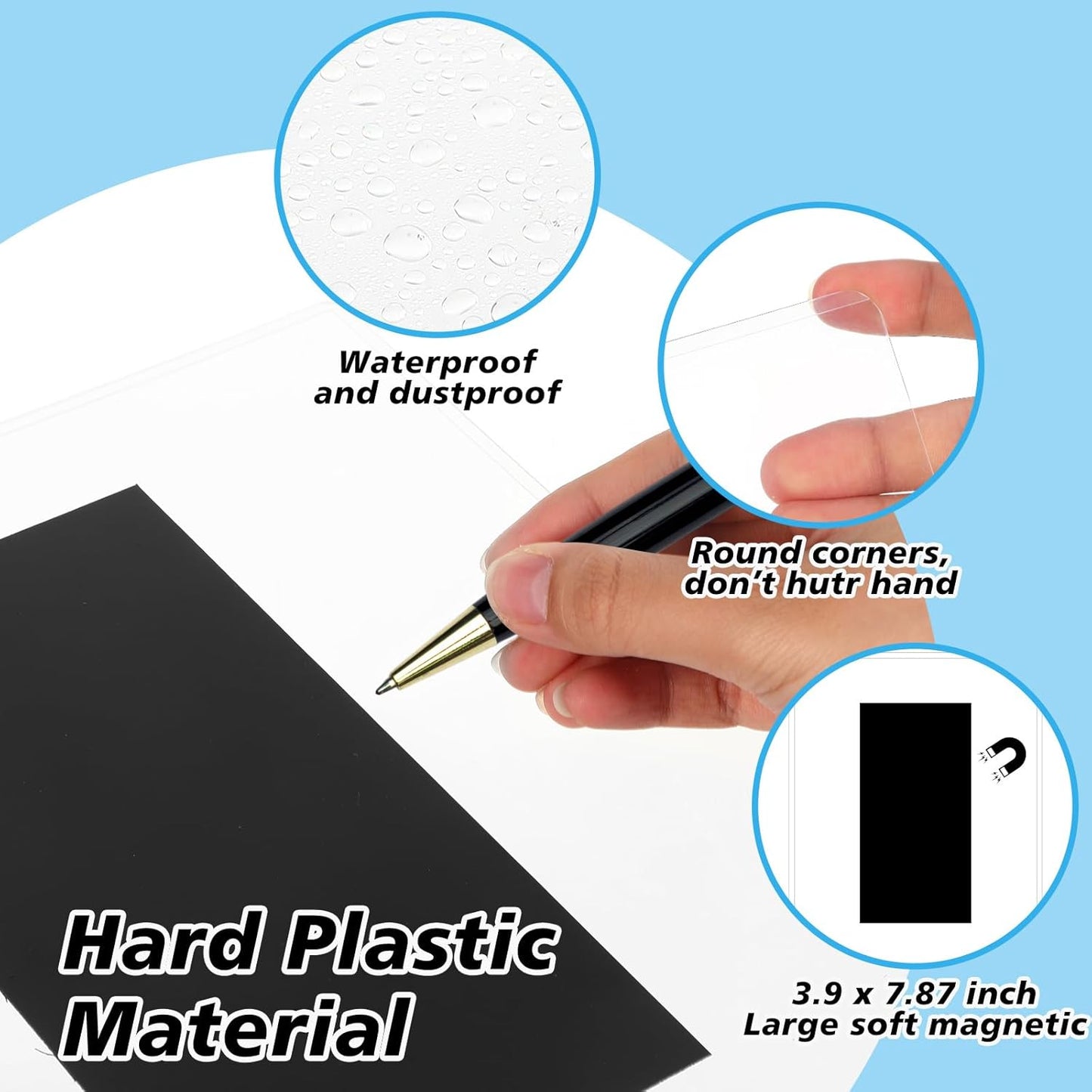 Honoson 30 Pack 8 1/2”×11” Magnetic Sign Holder Magnetic Document Holders Clear Plastic Frames for Letter Size Posters Locker/refrigerator, Home, Office, School, Children Artwork and Business Etc