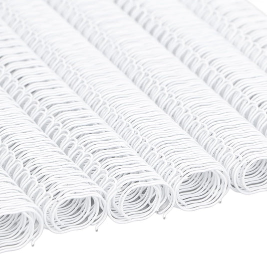 100 Pack Double Loop Wire Binding Spines, YolieraArt Wire Binding Spines, 5/16 Inch Binding Wire for Letter Size (40 Sheet Capacity), 100P, 3:1 Pitch, White)