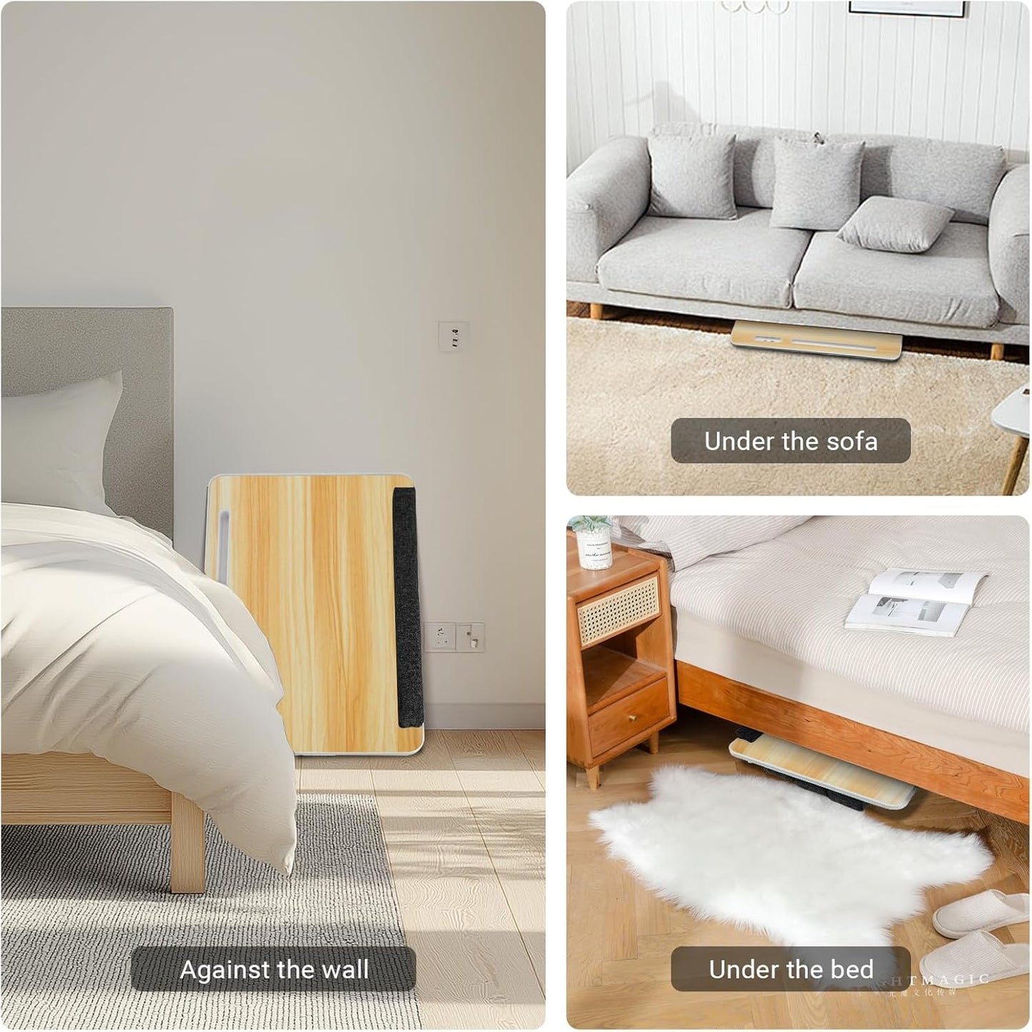 Lap Desk for Laptop with Cushion,Folding Laptop Desk for Bed with USB,Bed Desk,Portable Computer Lap Desk,23.62"*15.74",Wood