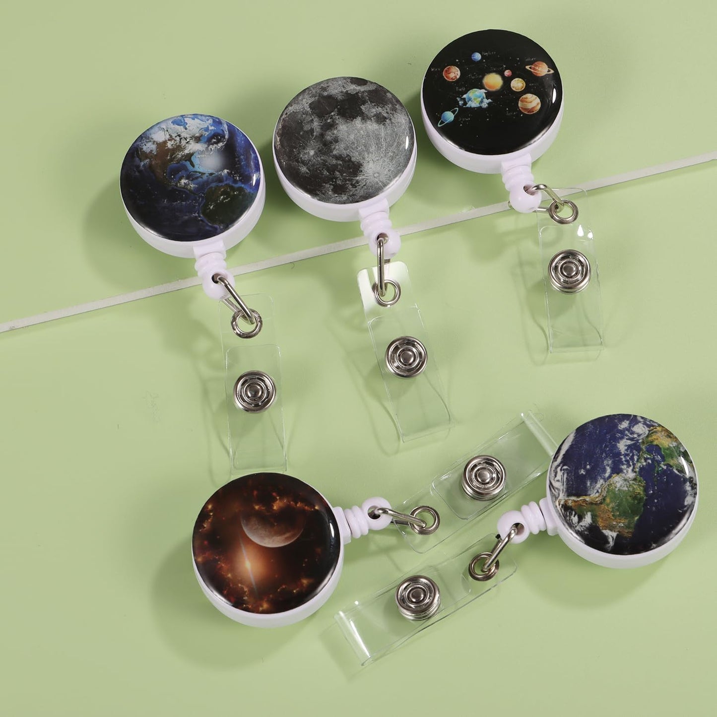 16pcs Badge Reels Retractable Badge Holders,Id Badge Holders Retractable with Clip,Cute Badge Reel for Men,Women,Girls 08