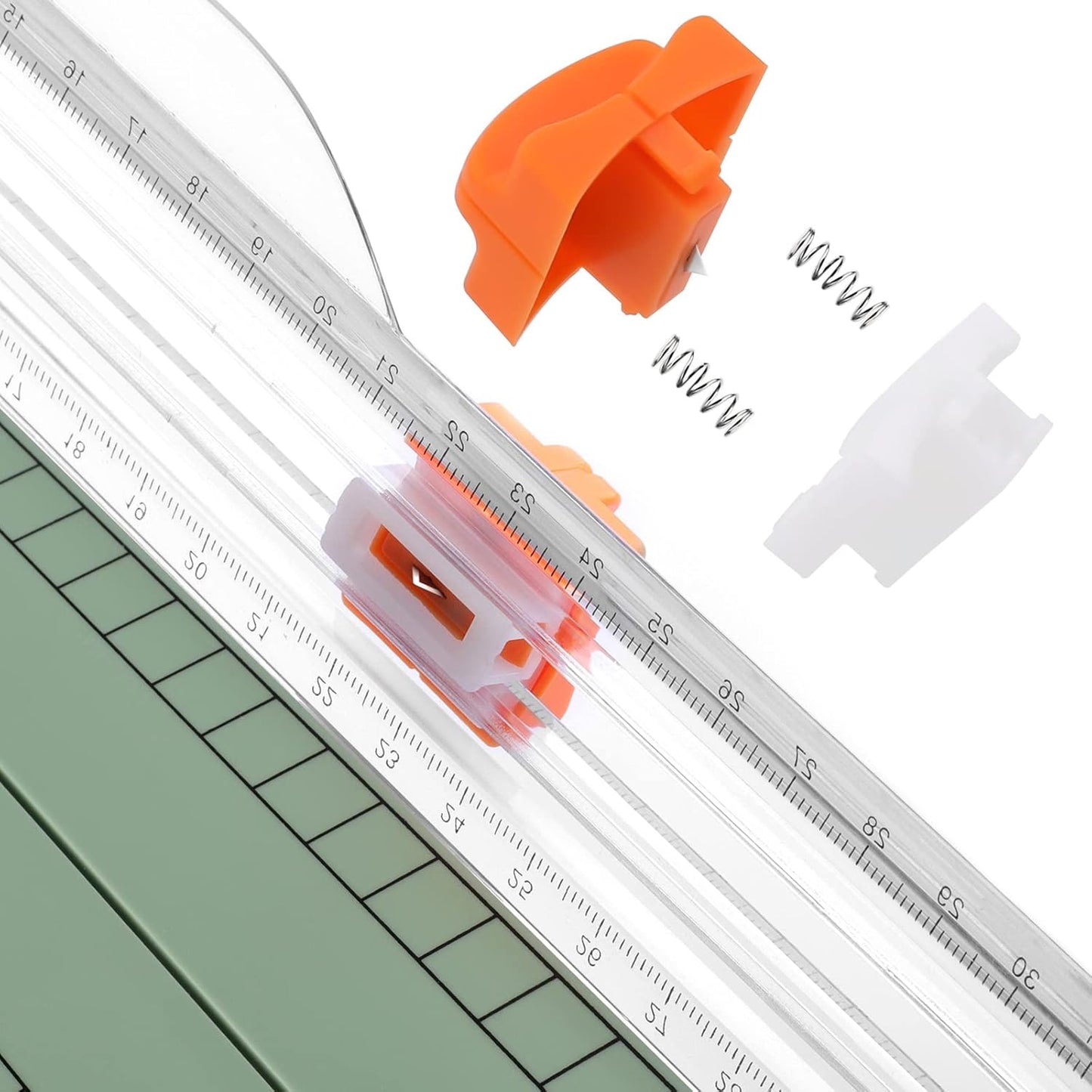 Firbon A4 Paper Cutter 12 Inch Titanium Straight Paper Trimmer with Side Ruler for Scrapbooking Craft, Paper, Coupon, Label, Cardstock (Morandi)