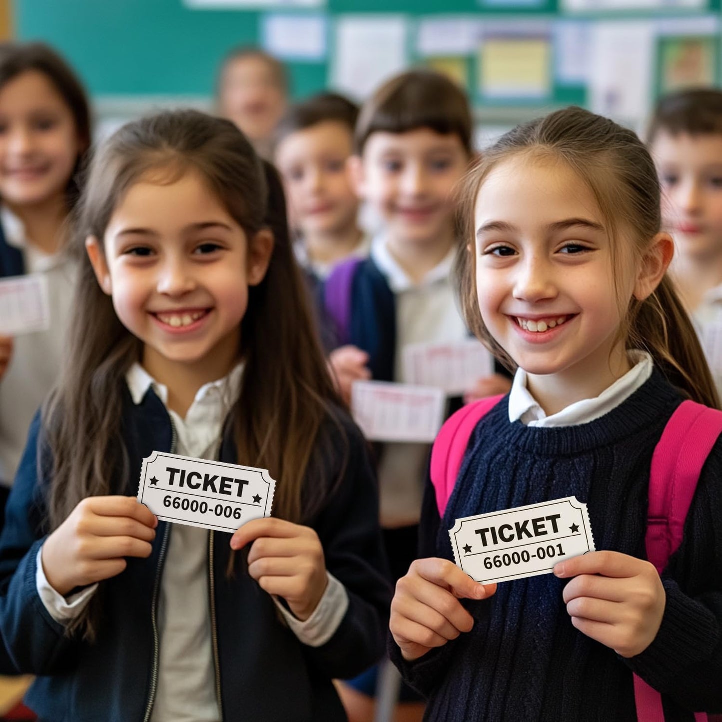 2000 Methdic White Raffle Tickets Double Roll, Ticket for Events, Entry, Class Reward, Fundraiser & Prizes