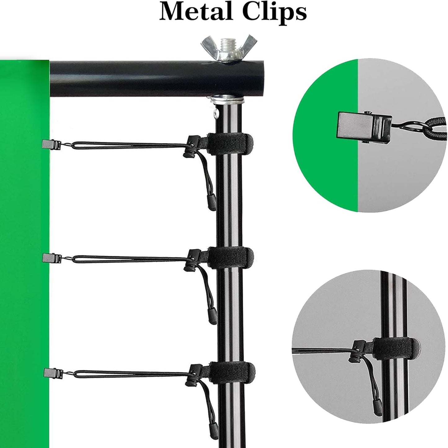 2 in 1 Green Backdrop Stand Kit, 10x8.5 ft Portable Dual Rod Stand kit with 8.5x12ft Green Backdrop-Premium Polyester for Video Streaming, Portrait Photoshoot,Wall Mounted, Parties