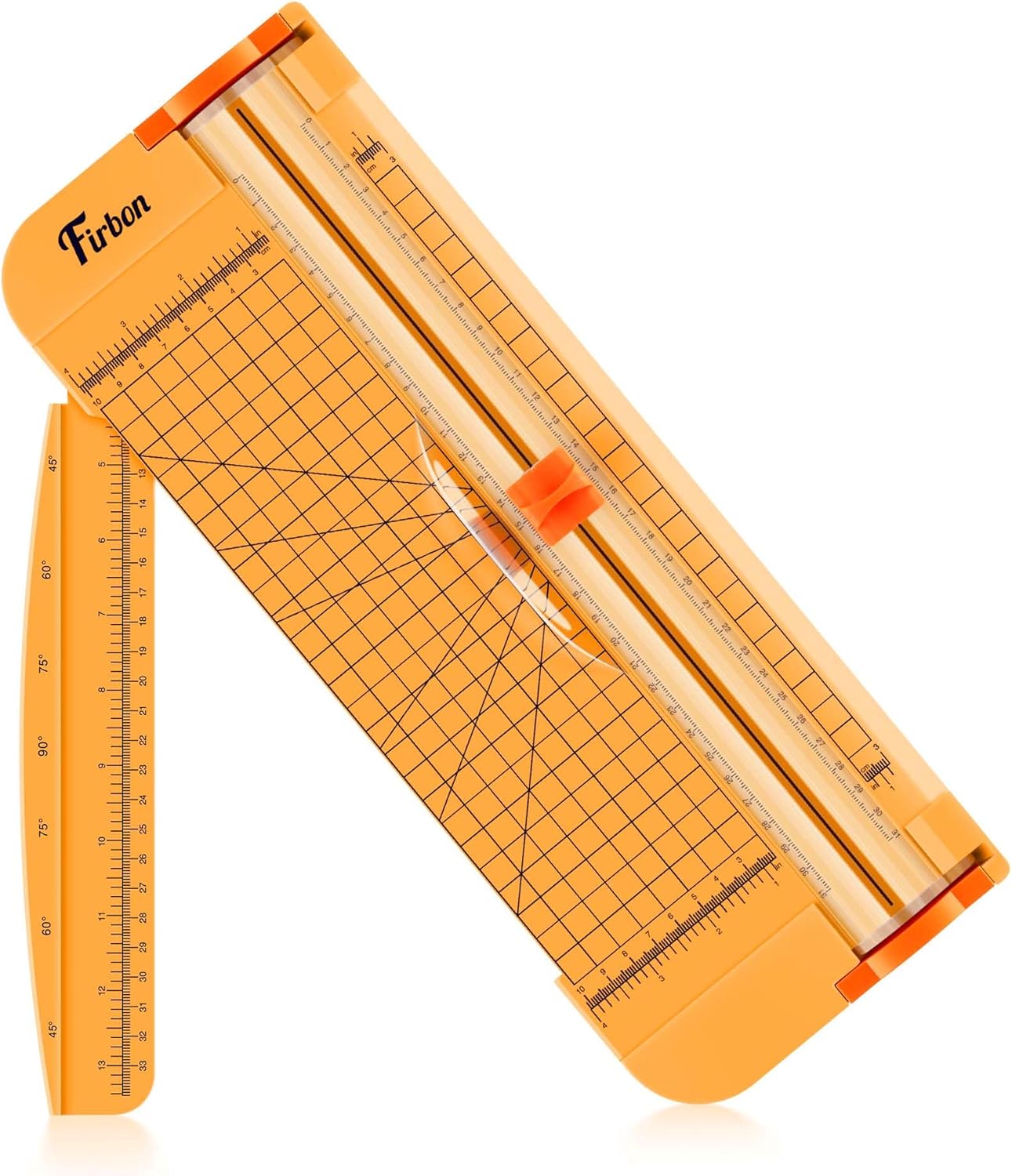 Firbon Yellow A4 Paper Cutter, 12 Inch Titanium Straight Paper Trimmer with Side Ruler for Scrapbooking Craft, Paper, Coupon, Label, Cardstock