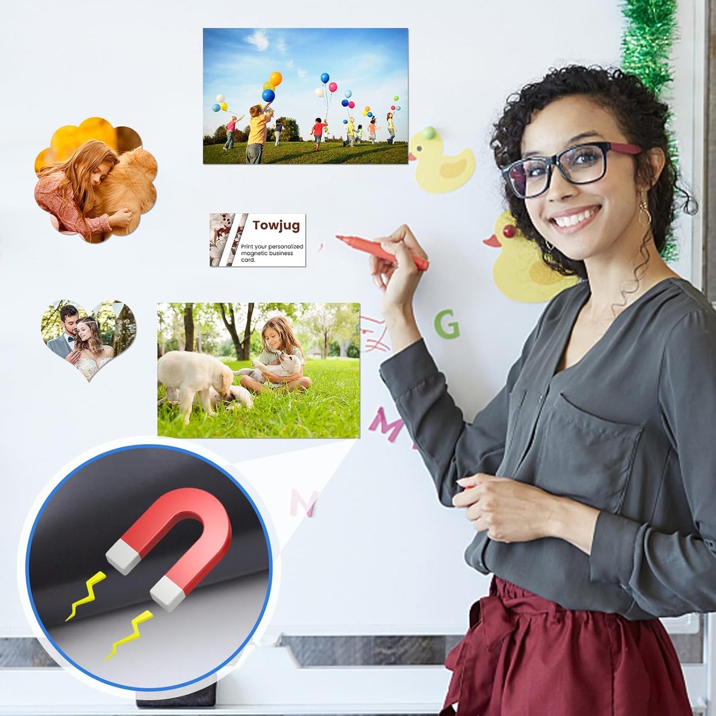 Printable Magnetic Sheets 8.5x11 Inches, 15 Sheets Glossy Print Paper Non-Adhesive Backing, 12mil Thickness for Inkjet Printers DIY Flexible Magnet Photos