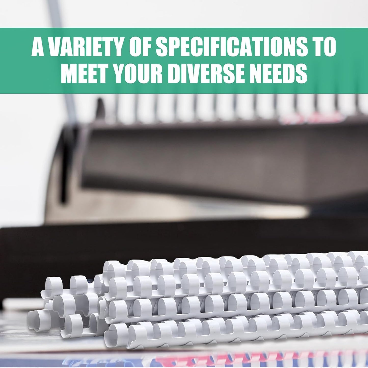 Maitys 300 Pcs Plastic Binding Combs Bulk 19 Ring Comb Spines Letter Size Spiral Binding for Notebook Calendar Picture (1/2 Inch,White)