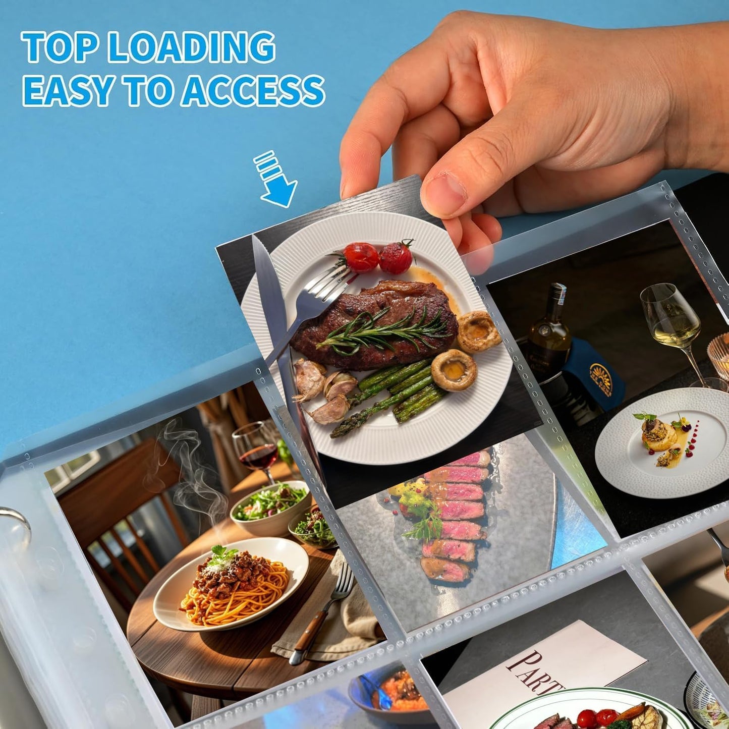 60 Pack 9 Pocket Card Sleeves Binder Sheets，Holds 1080 Cards, Clear Trading Card Sleeve Pages Protector for 3 Ring Binder, Fit for Baseball,Football,Game,Business Cards