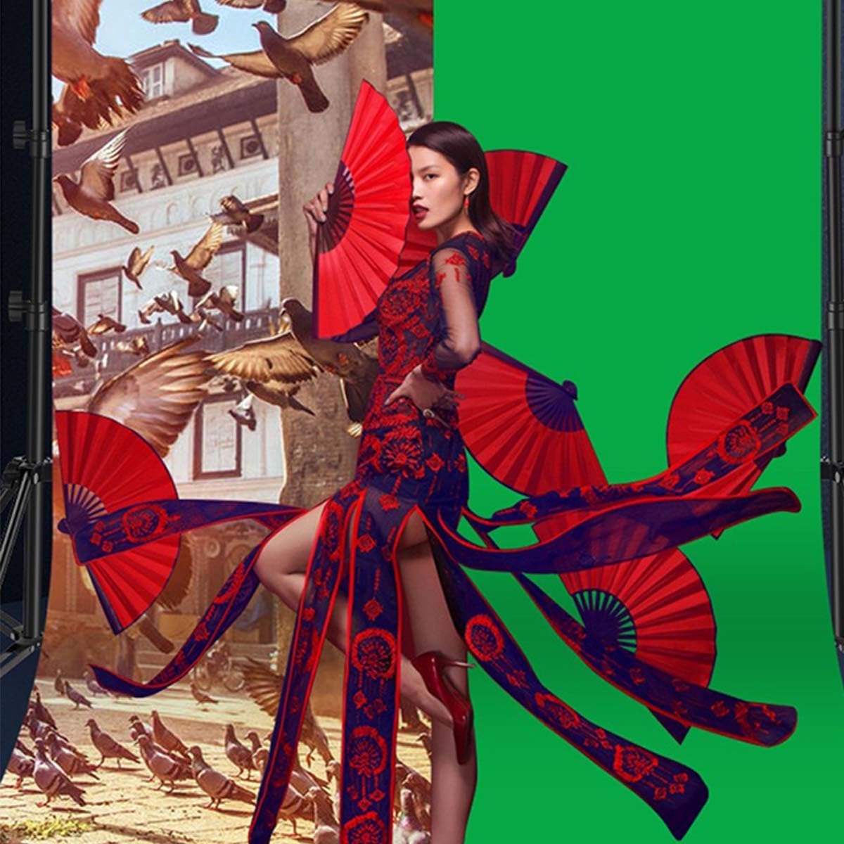 Green Backdrop Background Fabric Backdrop for Shoot Portraits Party Video Studio 6X9ft