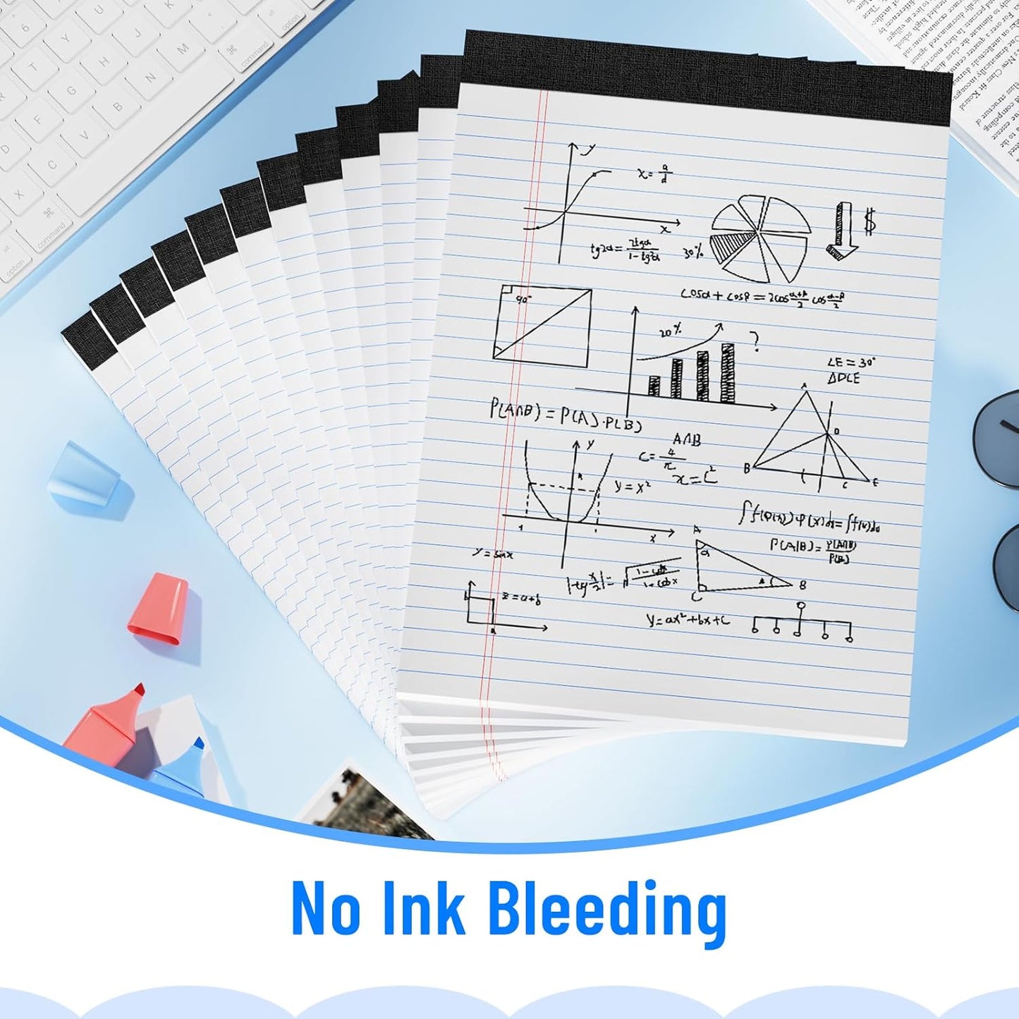 12pcs Legal Pads 8.5 x 11, Notepads 8.5 x 11 College Ruled Notebook, Writing Pads of Paper,White Note Pads, Memo Pad Papers Perforate Legal Notepads Narrow Ruled Line,30 Sheets/Pack