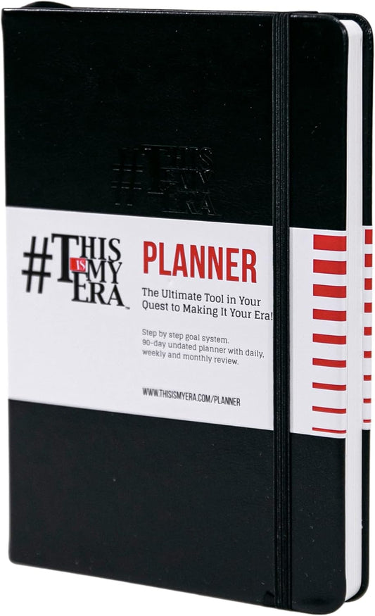 This Is My Era 90 Day Planner 2025 - Daily, Weekly, Hourly Work and Goal Productivity Planner - Undated, Leather Hard Cover, Black