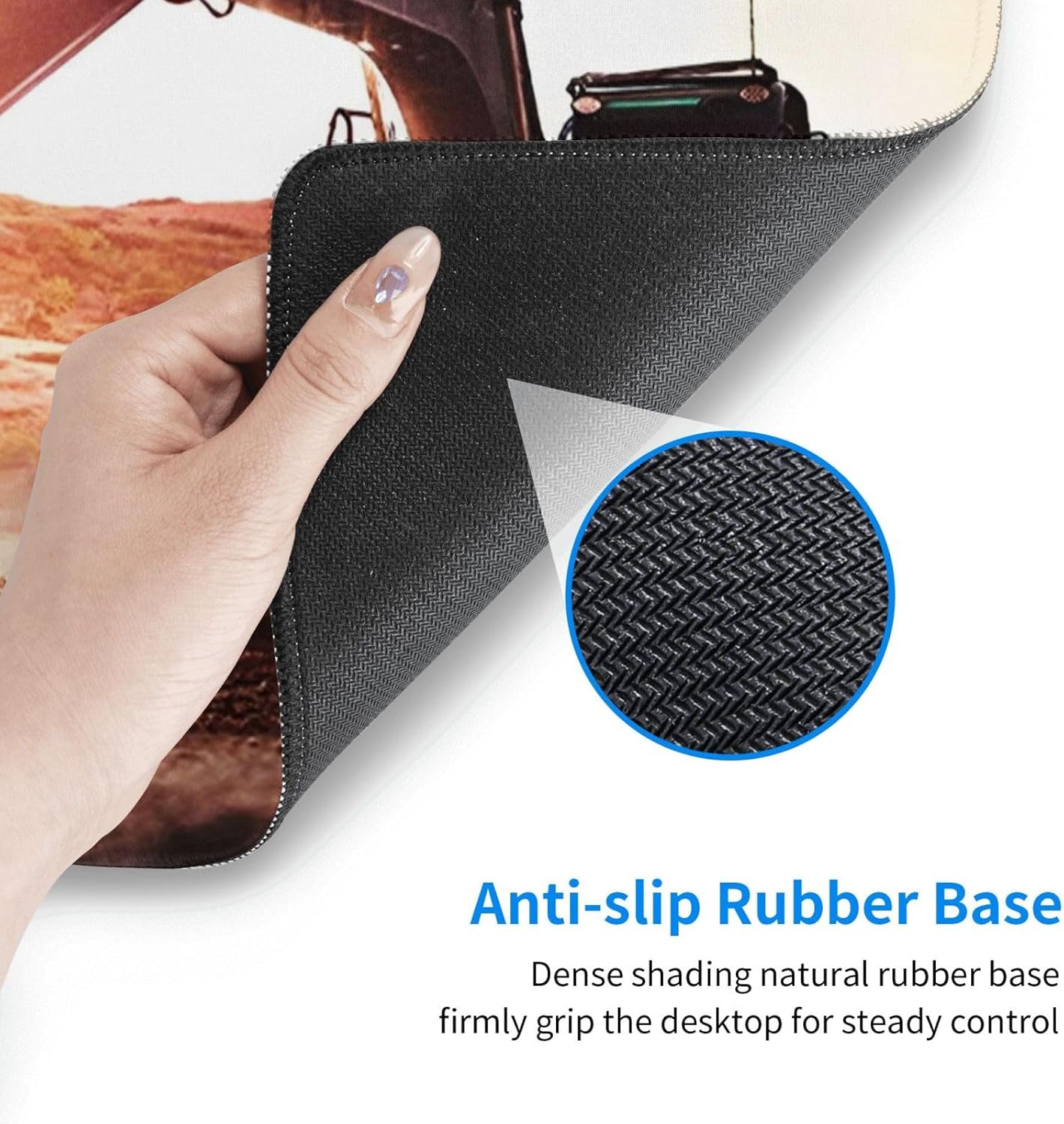 Digger Mouse Pad, Construction Vehicles Large Big Gaming Mouse Pad Desk Pad, Mousepad with Non-Slip Rubber Base, Extended XXL Mouse Mat for Computer Laptop Office Accessories