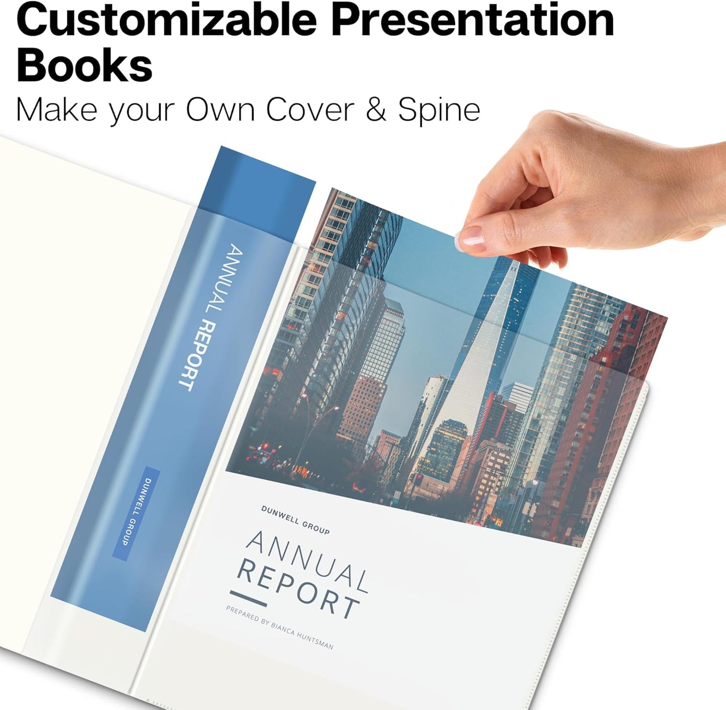 Dunwell Presentation Binder 48-Pocket, Displays 96 Pages, 8.5x11 Portfolio Binder with Plastic Sleeves, Storage and Organizer for Documents, Photos, Kids Artwork, Projects, Recipes (Ivory)